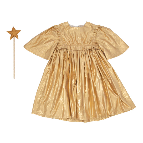 This beautiful gold lamé Christmas dress for girls is really angelic Image6