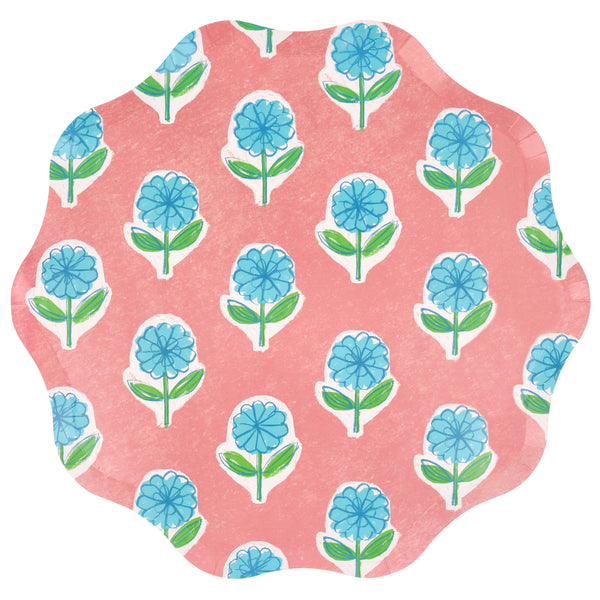 Our paper plates, in a large dinner plate size, feature colourful designs inspired by Indian block prints, ideal for stylish garden and tea parties. Image4