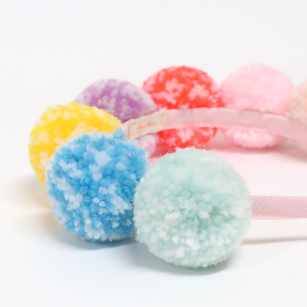 Rainbow Pompom Headband Image3