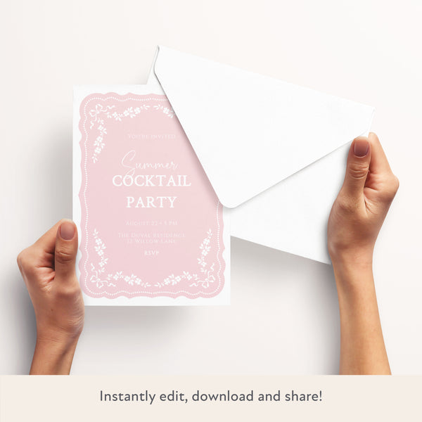 Pink Rococo Download & Print Invitation Image3