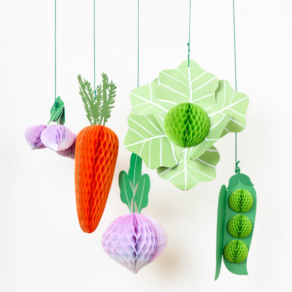 Our giant vegetable decorations make the perfect springtime decorations, with honeycomb details for fun and style. Image4