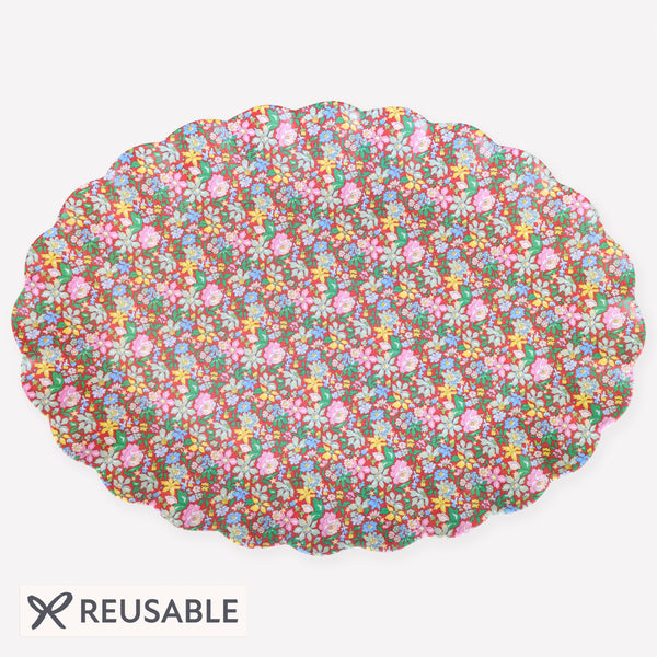 Our melamine platter, in an elegant oval shape, feature a beautiful Liberty Julia Star print design in rich, warm colours. Image1