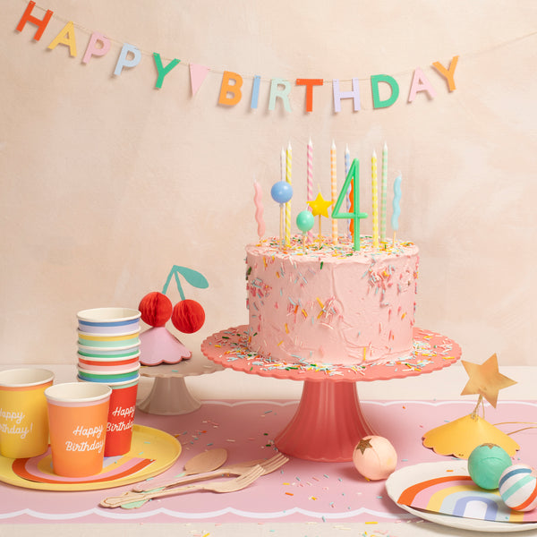 Our birthday candles are great as birthday cake decorations, featuring balloon shapes and bright colours. Image2