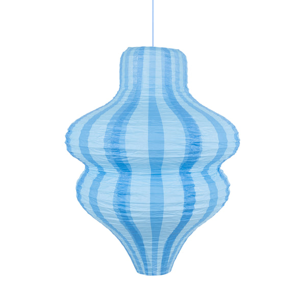 Our striped blue paper lanterns are the perfect hanging decorations for baby showers, birthday parties or all year decorations. Image4