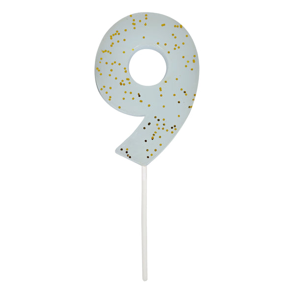 Blue Number 9 Candle,Blue Number 9 Candle Image1