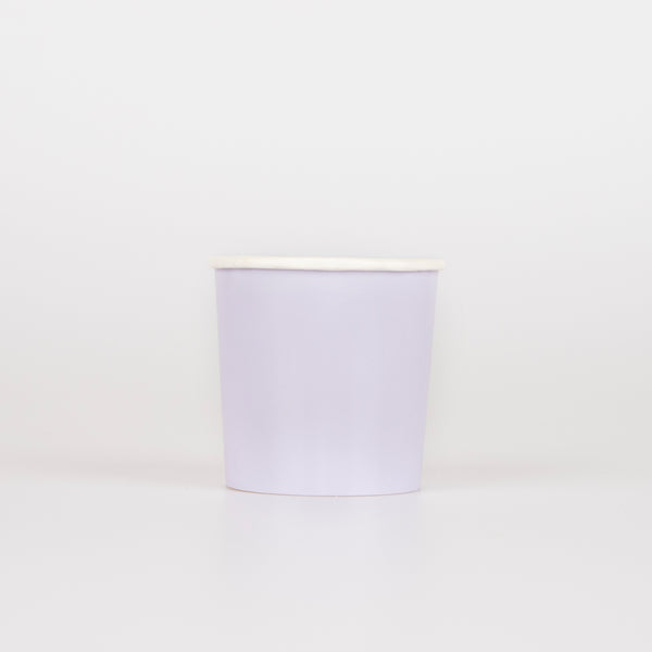 Our paper cups, in a light purple colour, are perfect for a purple party.