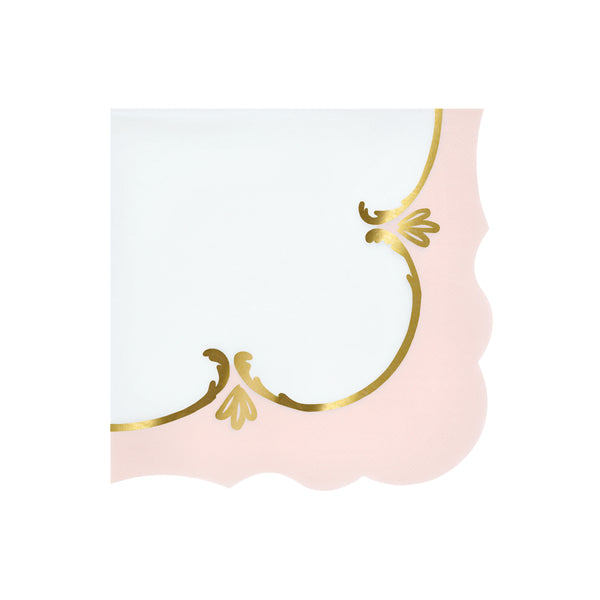 Our party napkins feature an exquisite rococo design with pastel shades and shiny gold foil,  made from high quality paper, for a stylish effect. Image4