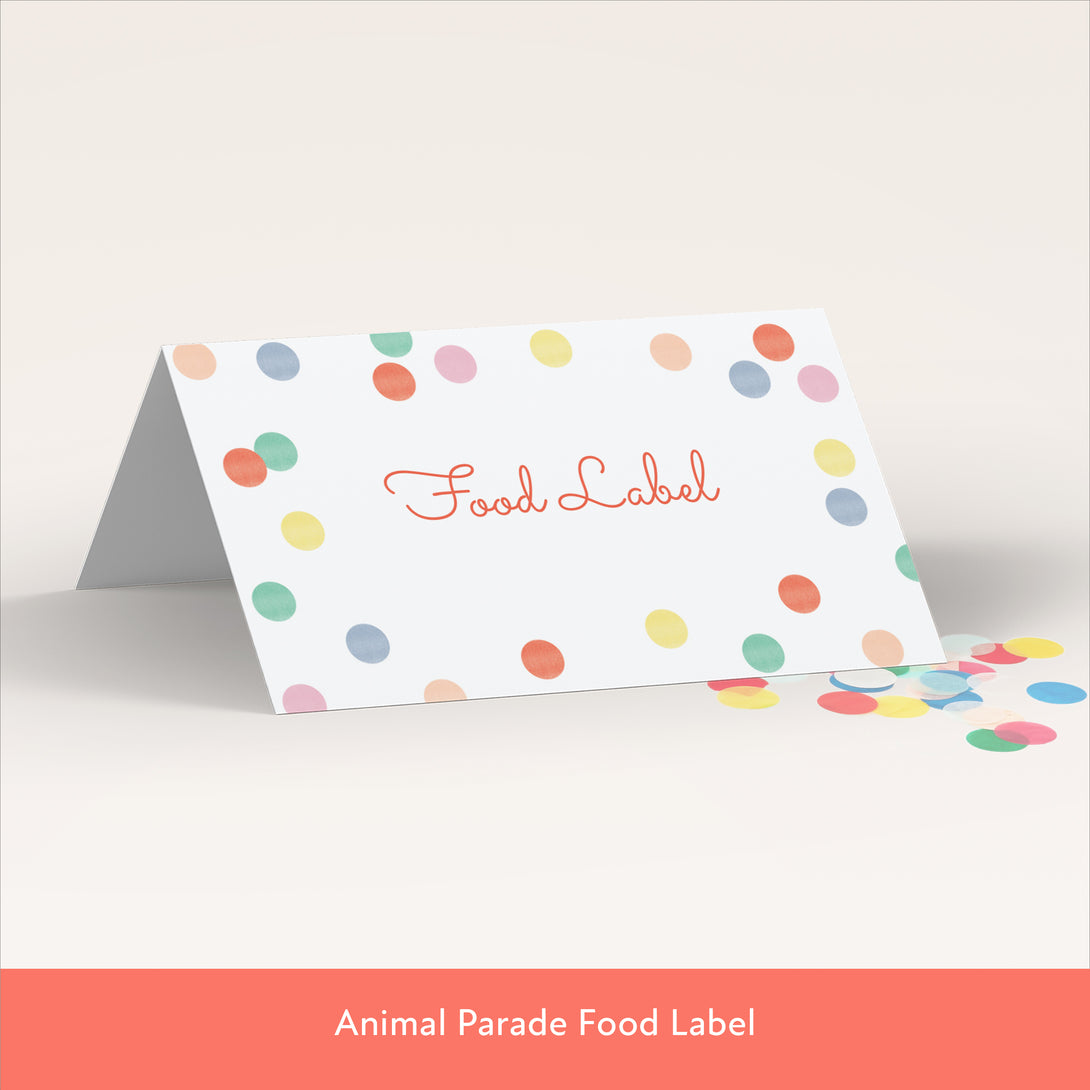 Our digital party bundle, with bright and beautiful animal illustrations, includes all you need to welcome guests to your party. Image6