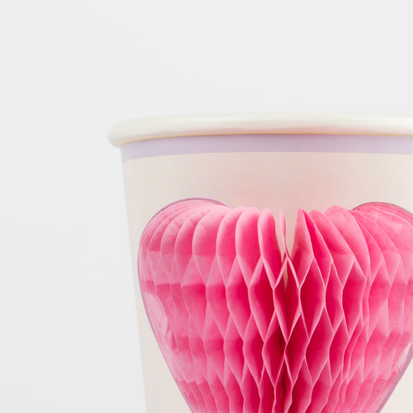 Our paper cups have fun designs with a 90s vibe, including flowers, hearts, cherries and stars. Image5