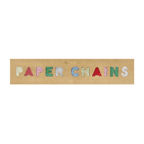 Our paper chain kit includes slot-together chains in jewel-like colours with shimmering glitter, a stylish decoration for Christmas. Image7