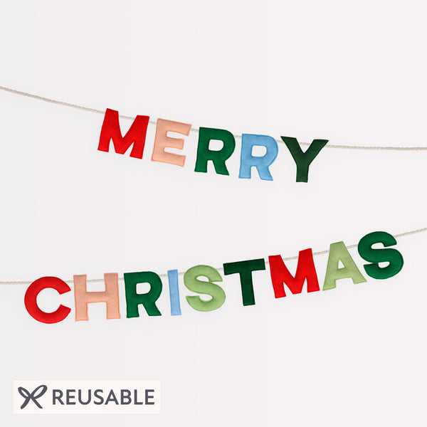 Our Christmas garland, crafted with colourful felt pennants, is the perfect Christmas wall decoration. Image1