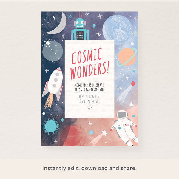 Space Download & Print Invitation Image1