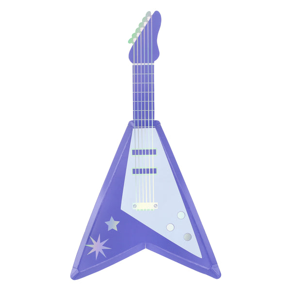 Make your rock party look amazing with our paper electric guitar shaped plates, holographic foil and neon pops of colour add style and shimmer. Image5