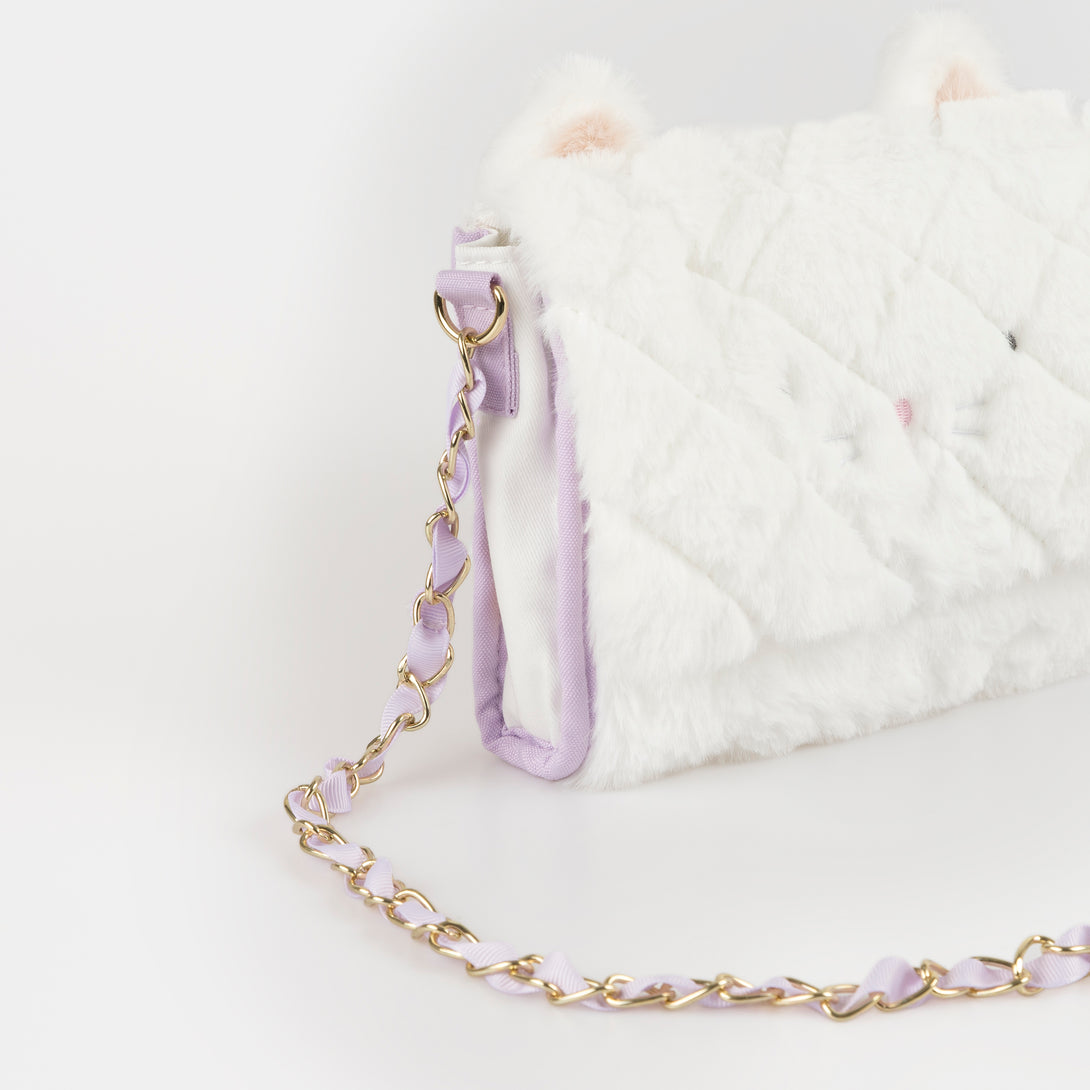 Kids accessories are meant to be fun, and our cat handbag crafted from soft plush is fun and chic.