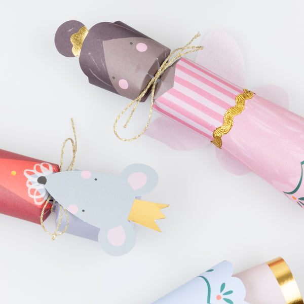 Our Nutcracker Ballet Christmas crackers contain no snap, so are quiet to pull, and contain a party hat, wooden brooch and a joke. Image4