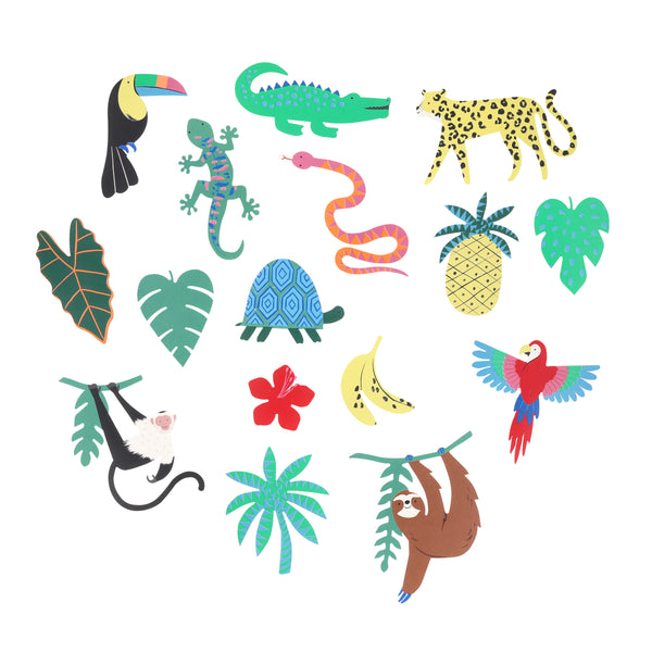 Our bright stickers, featuring colourful jungle animals, are perfect as party favours for a jungle party. Image2