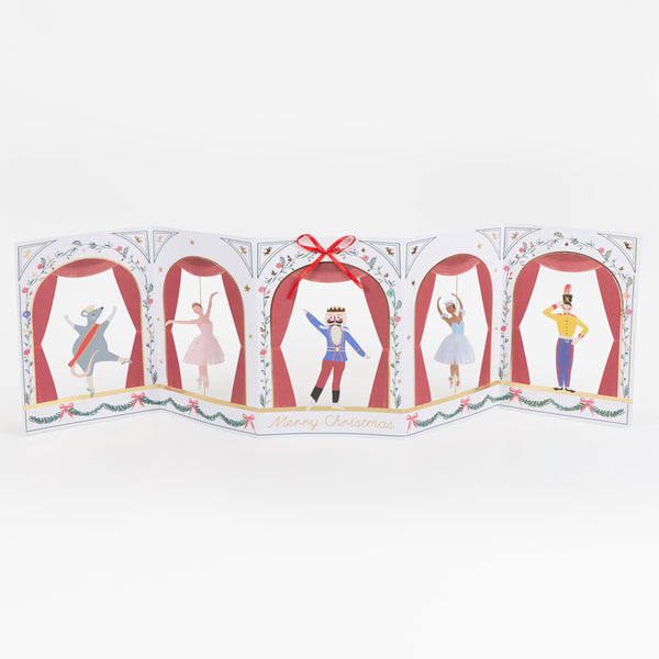 Send a special Nutcracker Christmas greeting with our concertina card with designs inspired by New York City Ballet production. Image1