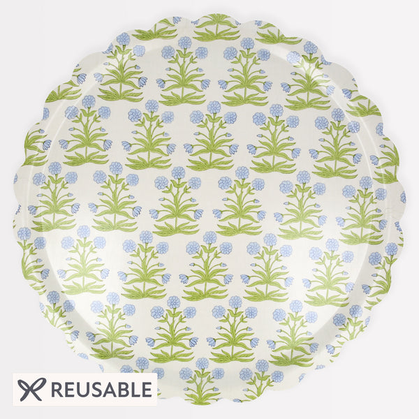 Our floral tray, with a pretty Molly Mahon floral pattern,  is made from wood with a melamine coating. Image1