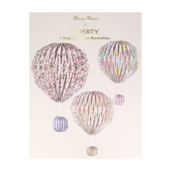 Our balloon decor set of 3 are fabulous paper decorations for hanging at parties or in the home, made with Liberty floral print designs. Image6