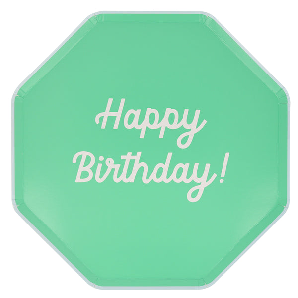 Make a birthday party look amazing with our birthday dinner plates, each set has 8 vibrant paper plates with co-ordinating borders. Image1