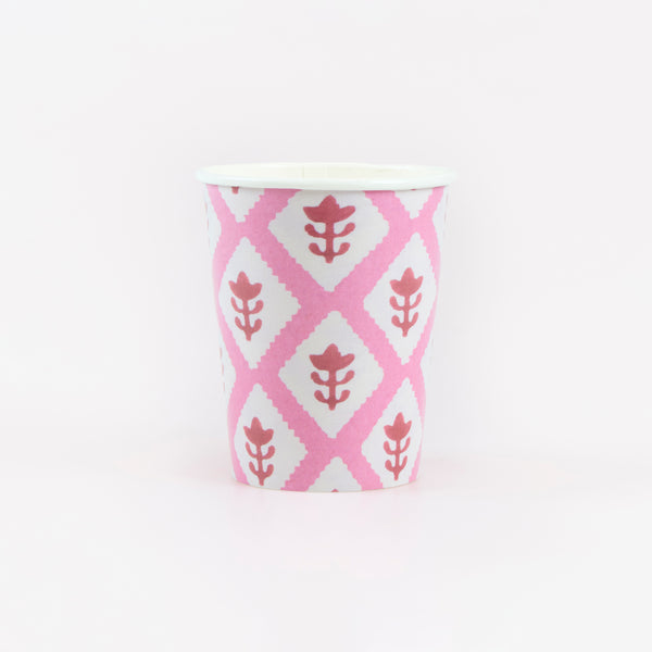 Our Christmas cups, made from paper, feature Molly Mahon block print designs in seasonal colours, perfect for hot and cold drinks. Image4
