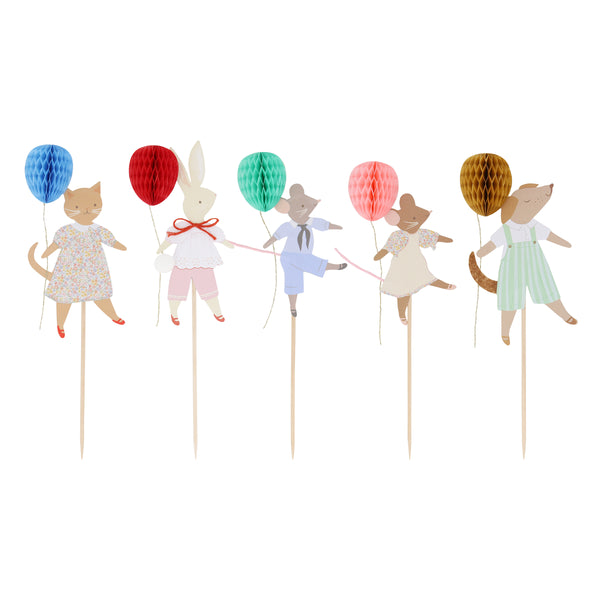 Our cake toppers feature animals with honeycomb balloons  and fun embellishments, to make your baby shower or birthday party look great. Image4