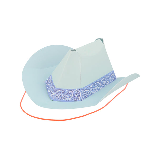 Our mini party hats are made in the shape of Western hats, crafted from paper in 8 fabulous colours. Image1