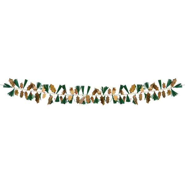 Our festive garland includes holly, berries and pine needles crafted from paper and wooden beads for a special Christmas foliage look. Image5