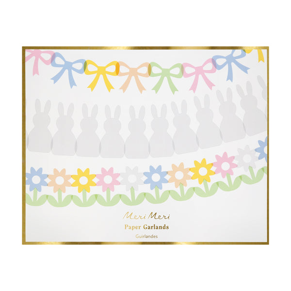 Our Easter garland set features three paper garlands, with bows, bunnies and flowers in springtime colours.  Team together, or style separately. Image4