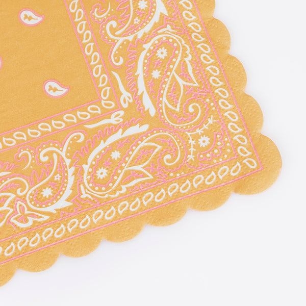 Our party napkins, with colourful bandana designs are great for tablescaping for a country music party, BBQ or line dancing fun. Image2