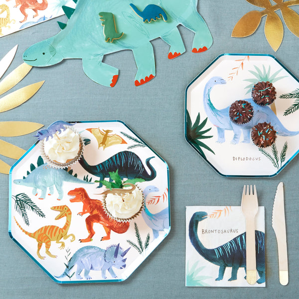 If you're looking for dinosaur party decoration ideas then our special paper plates featuring colourful dinosaurs are perfect. Image3