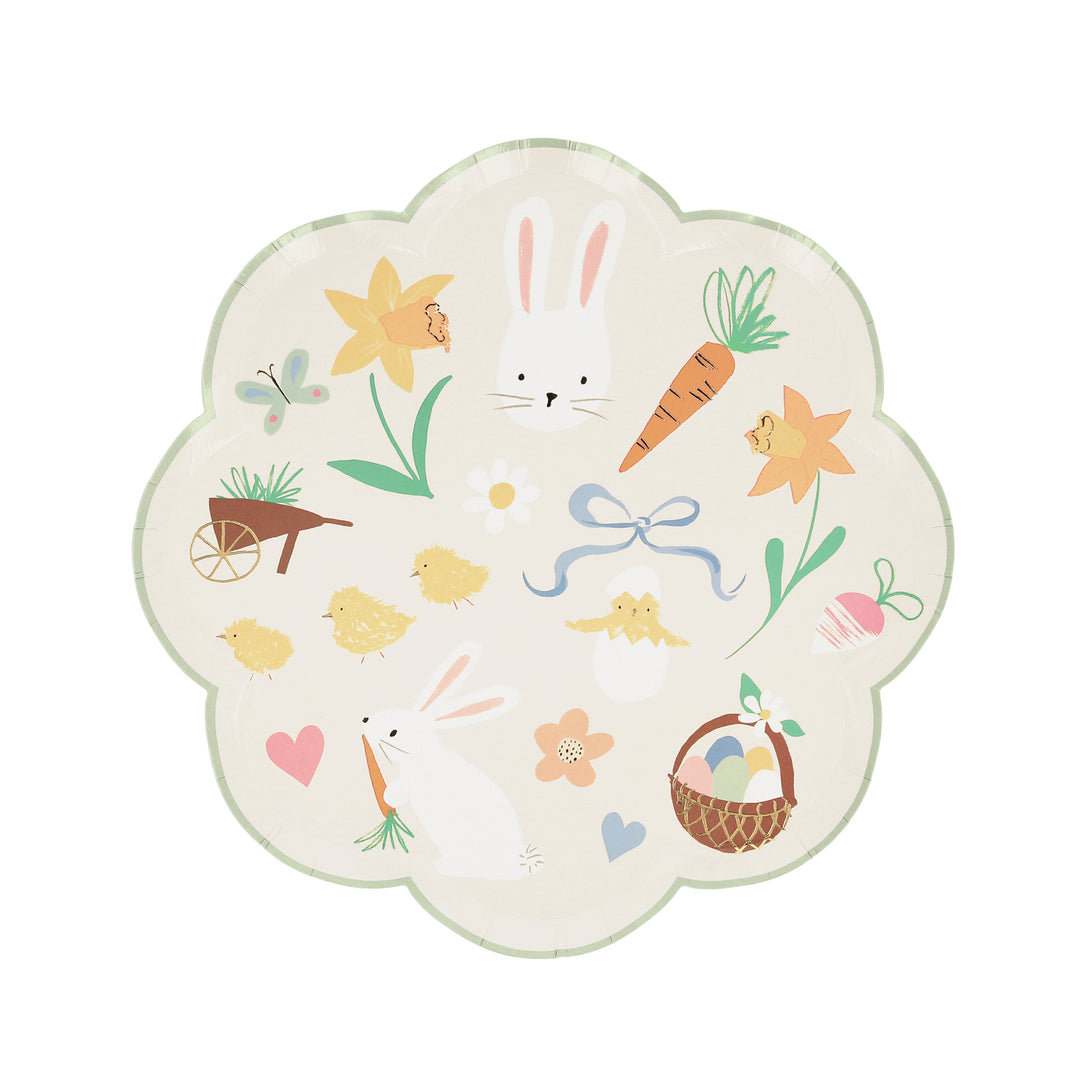 Our paper plates, with Easter bunnies, chicks and flowers, will look amazing on your Easter table.