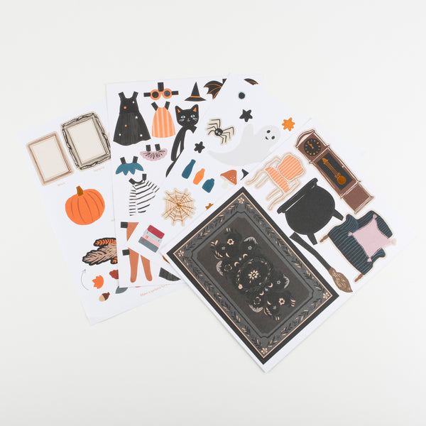 If you're looking for a Halloween toy then this play house, with a paper doll cat and lots of Halloween stickers , is perfect. Image4