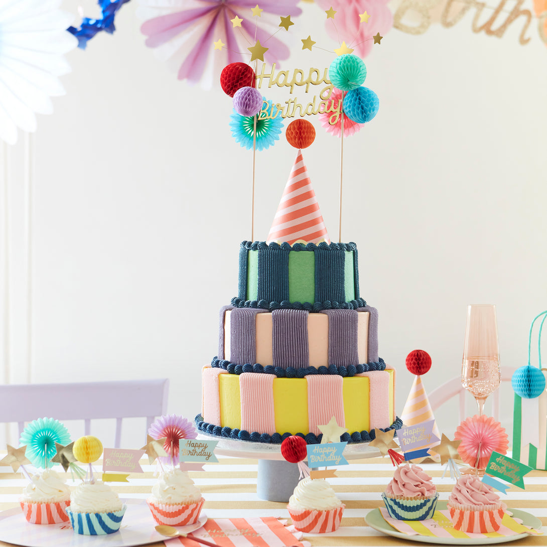 Our cupcake kit is perfect to create sweet birthday treats, and includes 24 cupcake toppers and 24 cupcake cases.