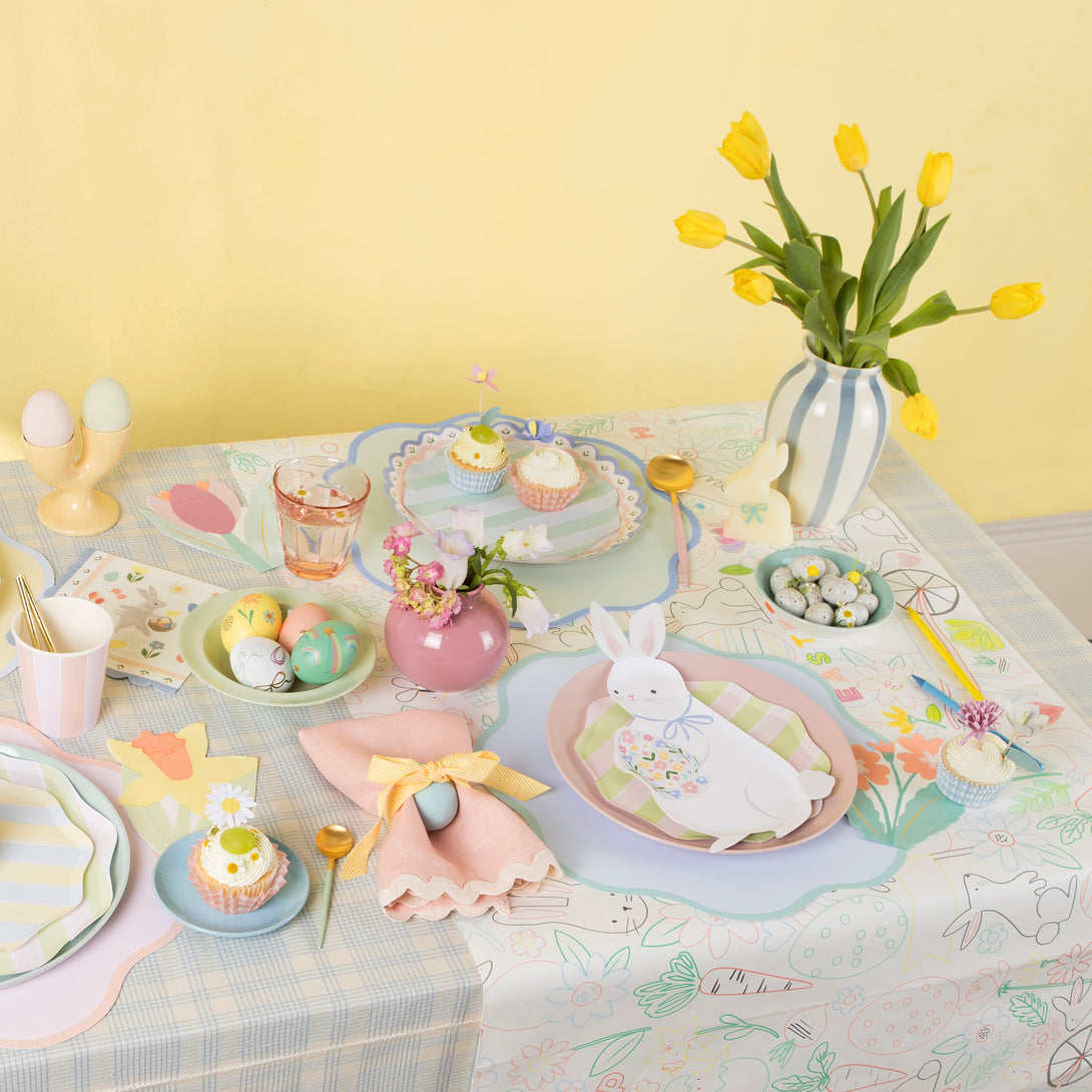 Make your Easter dinner even more special with our  Easter party tablecloth, it's specially designed to colour in for creative fun.