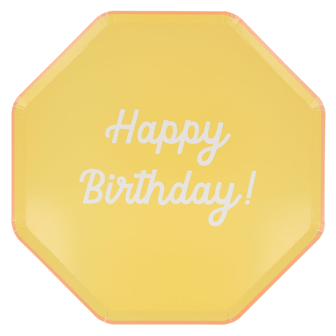 Make a birthday party look amazing with our birthday dinner plates, each set has 8 vibrant paper plates with co-ordinating borders.