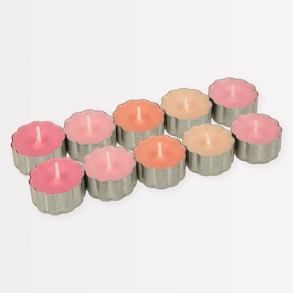 Our little candles, in shades of pink with a scalloped edge, are the perfect decorative candles.