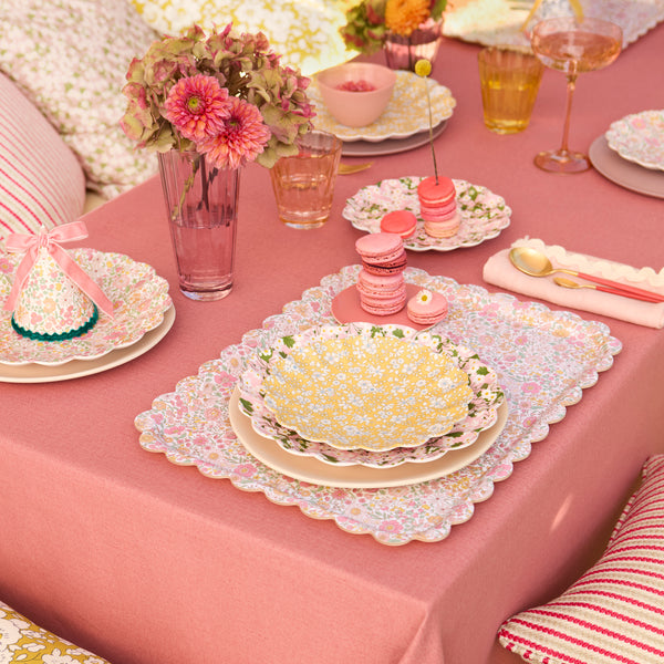 Our large tray has a scalloped edge, Liberty floral print design, melamine coating and is crafted from plywood, for practicality with style. Image2