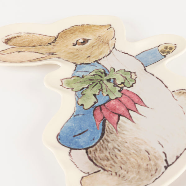 Our reusable plate is made in the shape of Peter Rabbit, a fun plate to add nostalgia and sophistication to any meal. Image2
