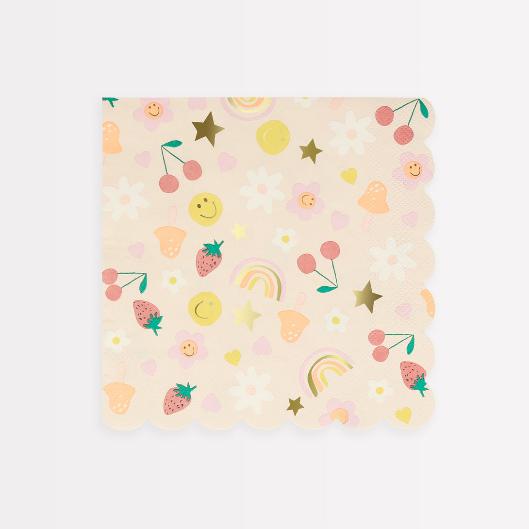 Add fun and colour to your party table with our party napkins with 90s inspired designs.