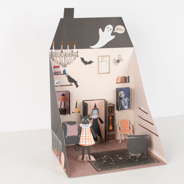 If you're looking for a Halloween toy then this play house, with a paper doll cat and lots of Halloween stickers , is perfect. Image2