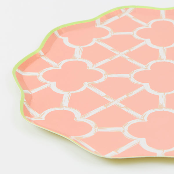 Our party plates, in four summery colours with a charming bamboo design,  are the perfect dinner plates for birthdays and celebrations. Image3