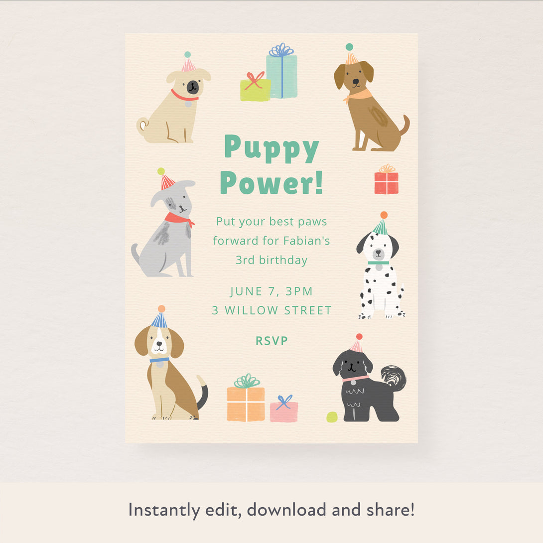 Puppy Download & Print Invitation Image1