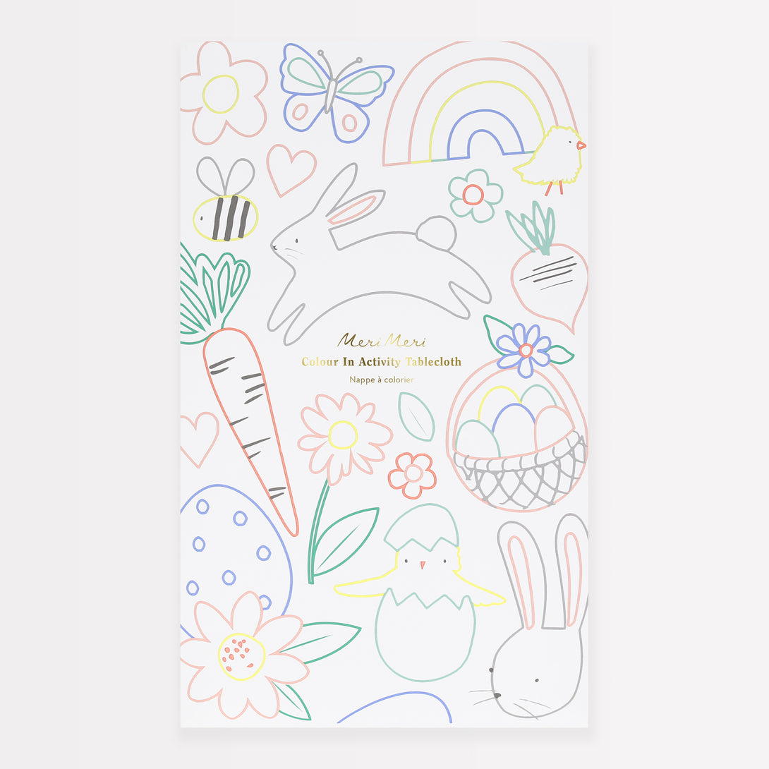 Make your Easter dinner even more special with our  Easter party tablecloth, it's specially designed to colour in for creative fun.