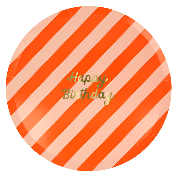 Our happy birthday plates, with colourful stripes, are amazing for any birthday party. Image4