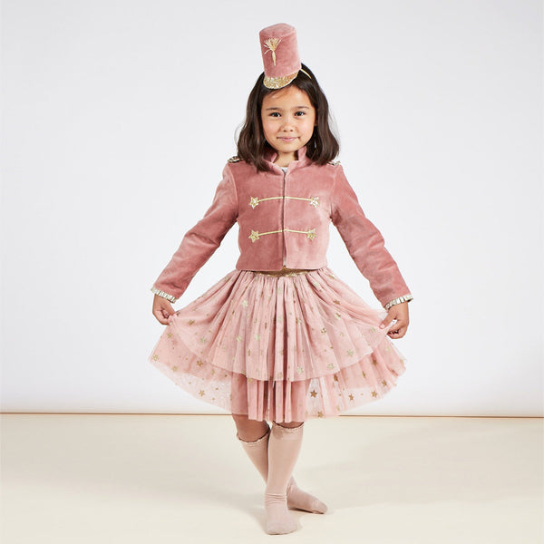 This girls' Christmas costume is made from velvet, tulle and gold lamé.,This girls' Christmas costume is made from velvet, tulle and gold lamé. Image1