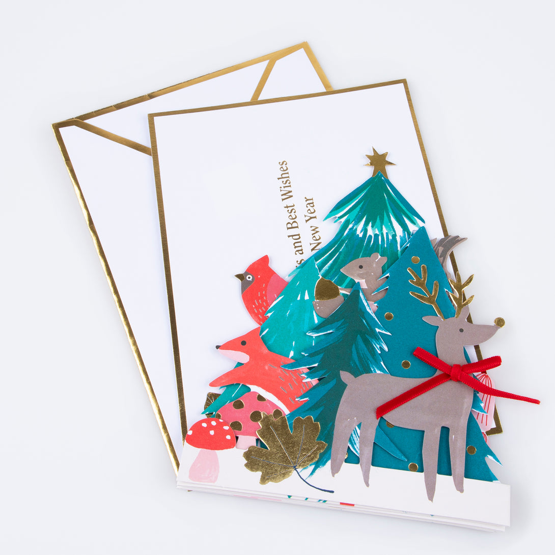 Send your Christmas and New Year best wishes in style with our special concertina Christmas card featuring a wintry woodland scene.