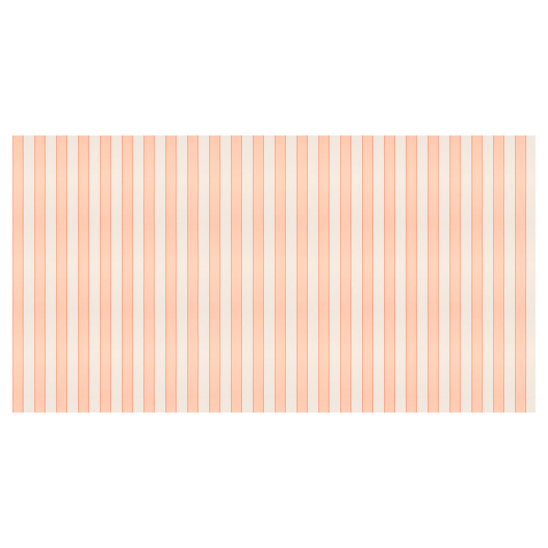 Our striped tablecloth, with peach stripes, is ideal for a princess party, ballet party or a romantic meal.