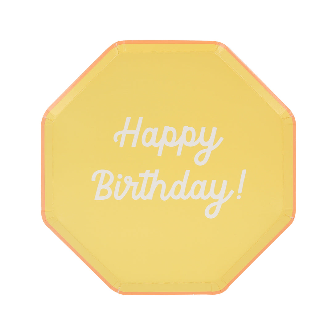 The octagonal design, and bright colours, of our birthday plates make these the perfect side plates for a birthday celebration.