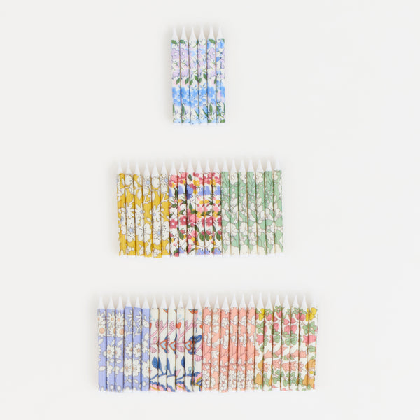 Our birthday candles feature classic Liberty print designs to elevate any birthday cake or cupcake. Image3